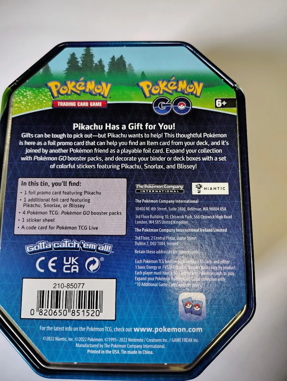 Pokemon Go Card Tin Empty